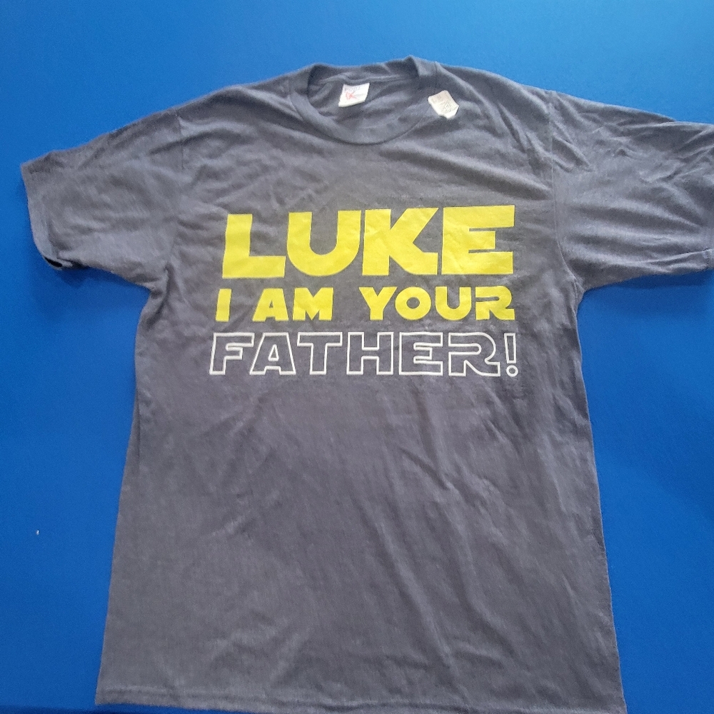 NWOT Heather Blue Short Sleeve "Luke I Am Your Father" Tee / Size Medium